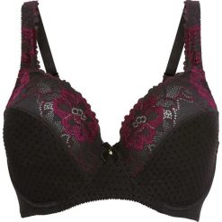 Biustonosz bonprix czarno-jeżynowy. Biustonosze marki bonprix. Za 29.99 zł.