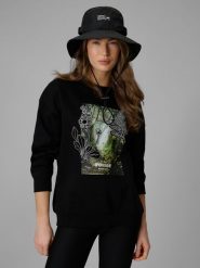 4F Bluza dresowa loose bez kaptura damska - czarna XS. Czarne bluzy bez kaptura 4f, uniwersalny, bez wzorów, z dresówki, bez kaptura. Za 159.99 zł.