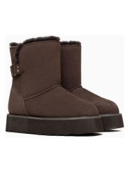 Gooce Skórzane botki "Colorado" w kolorze brązowym rozmiar: 39. Brązowe botki Gooce, bez wzorów, z materiału, bez obcasa, bez zapięcia. Za 256.09 zł.