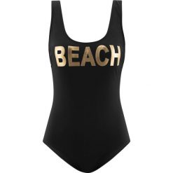 Kostium kąpielowy wyszczuplający bonprix czarny. Bielizna modelująca marki bonprix. Za 89.99 zł.
