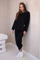 Komplet new punto bluza + spodnie czarny. Czarne bluzy KESI, l, bez wzorów, z bawełny, bez kaptura. Za 347.13 zł.