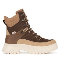 Trzewiki Rieker Revolution Lifestyle. Brązowe botki Rieker Revolution Lifestyle, bez wzorów, bez obcasa, na płaskiej podeszwie, bez zapięcia. Za 431.00 zł.