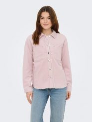 ONLY Koszula sztruksowa w kolorze jasnoróżowym rozmiar: XL. Różowe koszule ONLY, xl, bez wzorów, z bawełny, bez kołnierzyka, bez ramiączek. Za 126.75 zł.