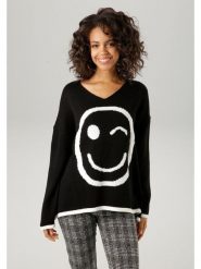 Aniston Sweter w kolorze czarnym rozmiar: 40. Czarne swetry Aniston, bez wzorów, bez ramiączek. Za 56.99 zł.