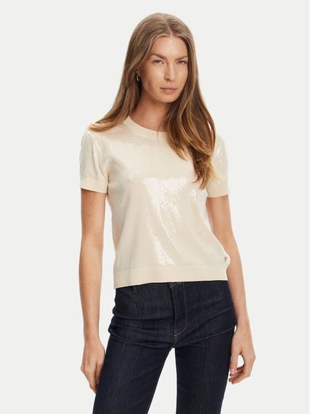 Guess Sweter W5YR21 Z3E70 Écru Regular Fit. Swetry Guess, xl, z aplikacjami, z wiskozy, bez ramiączek. Za 249.99 zł.