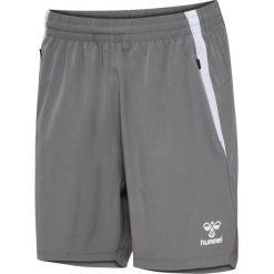 Spodenki sportowe damskie Hummel Lead 2.0 Woven Shorts. Szare szorty sportowe Hummel, bez wzorów, do piłki nożnej. Za 118.00 zł.