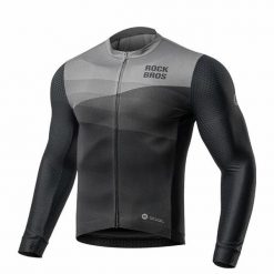 Kurtka rowerowa z długim rękawem, wiatroodporna. Czarne kurtki ROCKBROS, na lato, l, bez wzorów, z materiału, sportowe, bez kaptura. Za 283.60 zł.