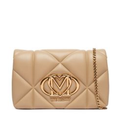 Torebka LOVE MOSCHINO. Brązowe kopertówki Love Moschino, bez wzorów, wizytowe, bez dodatków. Za 789.99 zł.