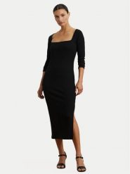 LAUREN RALPH LAUREN Sukienka dzianinowa 200978539001 Czarny Slim Fit. Czarne sukienki Lauren Ralph Lauren, m, bez wzorów, z dzianiny, bez kołnierzyka, bez ramiączek. Za 759.99 zł.