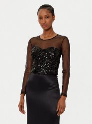 Rinascimento Bluzka CFC0019767002 Czarny Regular Fit. Czarne bluzki Rinascimento, l, bez wzorów, z syntetyku, bez kołnierzyka, bez ramiączek. Za 299.99 zł.