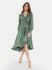 Swing Sukienka koktajlowa 5AE29200 Zielony Relaxed Fit. Zielone sukienki Swing, bez wzorów, z syntetyku, wizytowe, bez kołnierzyka, bez ramiączek. Za 839.99 zł.