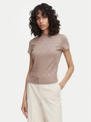 Guess T-Shirt W4BI26 J1314 Beżowy ciemny Regular Fit. Brązowe t-shirty Guess, xxl, z aplikacjami, z bawełny, bez kołnierzyka, bez ramiączek. Za 264.99 zł.