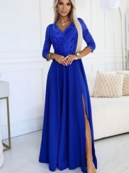 Sukienka Model Amber 309-12 Chaber - Numoco. Żółte sukienki NUMOCO, l, bez wzorów, z elastanu, eleganckie, bez kołnierzyka, plus size, bez ramiączek, maxi. Za 501.53 zł.