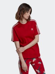 Adidas T-Shirt THEBE MAGUGU HK5209 Czerwony Regular Fit. Czerwone t-shirty adidas, bez wzorów, z bawełny, bez kołnierzyka, bez ramiączek. Za 99.99 zł.