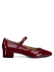 Sergio Bardi Czółenka WYL4033-1Z-SB Bordowy. Czerwone czółenka Sergio Bardi, bez wzorów, z lakierowanej skóry, bez obcasa, bez zapięcia. Za 299.99 zł.