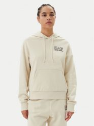 EA7 Emporio Armani Bluza 7W000101 AF12473 U1079 Beżowy Loose Fit. Brązowe bluzy EA7 Emporio Armani, xs, bez wzorów, z bawełny, bez kaptura. Za 339.99 zł.