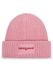Tommy Jeans Czapka Script AW0AW17909 Różowy. Czerwone czapki zimowe Tommy Jeans, bez wzorów, z bawełny. Za 199.99 zł.