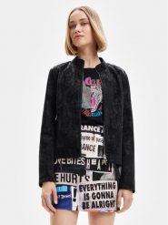 Desigual Kurtka z imitacji skóry Detroit 23SWEW02 Czarny Regular Fit. Czarne kurtki Desigual, xs, bez wzorów, ze skóry, bez kaptura. Za 309.99 zł.