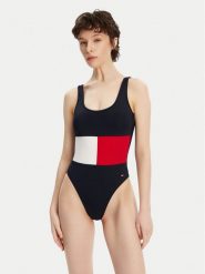 Tommy Hilfiger Strój kąpielowy UW0UW05853 Granatowy. Niebieskie stroje jednoczęściowe Tommy Hilfiger, bez wzorów, z syntetyku. Za 289.99 zł.