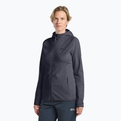 Bluza damska Jack Wolfskin Baiselberg Hooded FZ. Szare bluzy Jack Wolfskin, bez wzorów, sportowe, bez ramiączek, bez kaptura. Za 359.99 zł.