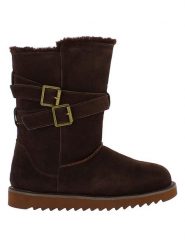 NICEBAY Skórzane kozaki zimowe "Mells Waterproof" w kolorze brązowym rozmiar: 38. Brązowe kozaki NICEBAY, na zimę, bez wzorów, z materiału, eleganckie, bez obcasa, bez zapięcia. Za 238.29 zł.