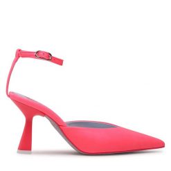 Sandały Chiara Ferragni. Czerwone sandały Chiara Ferragni, bez wzorów, bez obcasa, na słupku, bez zapięcia. Za 1,029.00 zł.