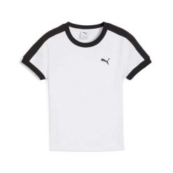 Koszulka sportowa damska Puma T7 SLIM. Białe t-shirty sportowe Puma, l, z aplikacjami, bez ramiączek. Za 155.00 zł.