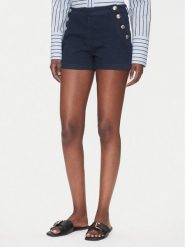 Morgan Szorty jeansowe 241-SHIVAL Granatowy Slim Fit. Niebieskie szorty Morgan, bez wzorów, z bawełny. Za 169.99 zł.