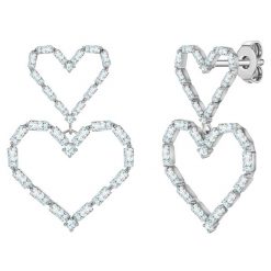 Yokoamii Kolczyki wiszace serce z posrebrzanego mosiadzu z cyrkonia 1 ct Damski. Białe kolczyki Yokoamii, z cyrkonią, posrebrzane. Za 119.99 zł.