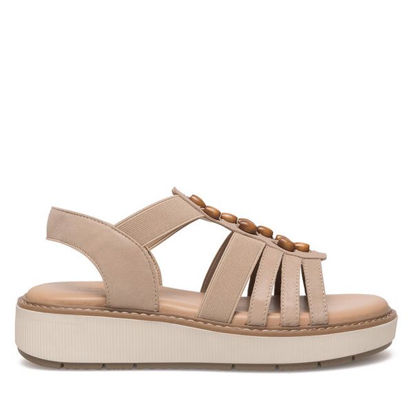 Sandały Lasocki. Brązowe sandały Lasocki, bez wzorów, bez obcasa, na koturnie, bez zapięcia. Za 159.99 zł.