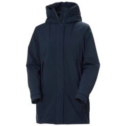 Damska kurtka wodoodporna Helly Hansen Victoria Ins Mid. Niebieskie kurtki Helly Hansen, na jesień, l, bez wzorów, z materiału, eleganckie, bez kaptura. Za 881.00 zł.