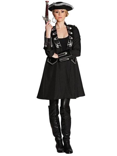 Rubie`s Płaszcz kostiumowy "Pirat" w kolorze czarnym rozmiar: 40/42. Czarne płaszcze s, bez wzorów, ze skóry, bez kaptura. Za 96.83 zł.