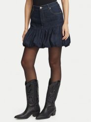 Morgan Spódnica jeansowa 262-JENY Granatowy Regular Fit. Niebieskie spódnice Morgan, bez wzorów, z bawełny. Za 294.99 zł.