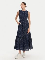 Pepe Jeans Sukienka codzienna Deborah PL953666 Granatowy Regular Fit. Niebieskie sukienki Pepe Jeans, na co dzień, xs, bez wzorów, z bawełny, bez kołnierzyka, bez ramiączek, proste. Za 379.99 zł.