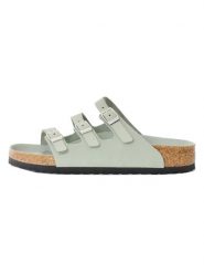 Birkenstock Klapki "Florida" w kolorze turkusowym rozmiar: 38. Niebieskie klapki Birkenstock, bez wzorów, klasyczne, z otwartym noskiem, bez obcasa, bez zapięcia. Za 501.57 zł.