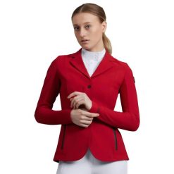 Damska kurtka konkursowa Premier Equine Quarto. Czerwone kurtki PREMIER EQUINE, bez wzorów, z dzianiny, eleganckie, bez kaptura. Za 1,008.50 zł.