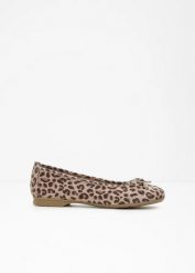 Baleriny Jana. Brązowe baleriny bonprix, bez wzorów, bez obcasa, bez zapięcia. Za 147.99 zł.