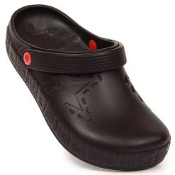 Klapki Big Star II275001 czarne. Czarne klapki bez wzorów, z materiału, retro, bez obcasa, bez zapięcia. Za 142.23 zł.
