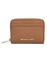 Michael Kors Skórzany portfel w kolorze karmelowym - 12 x 8 x 2 cm rozmiar: onesize. Brązowe portfele Michael Kors, bez wzorów, z materiału. Za 414.83 zł.