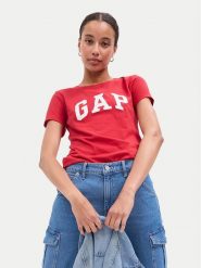 Gap T-Shirt 268820-91 Czerwony Regular Fit. Czerwone t-shirty GAP, xs, bez wzorów, z bawełny, bez kołnierzyka, bez ramiączek. Za 69.99 zł.