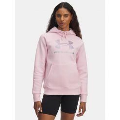 Bluza Damska Z Kapturem Under Armour Różowa Rival Feelce Shimmer Hoddy. Czerwone bluzy z kapturem Under Armour, bez wzorów, z kapturem, na fitness i siłownię. W wyprzedaży za 170.32 zł.