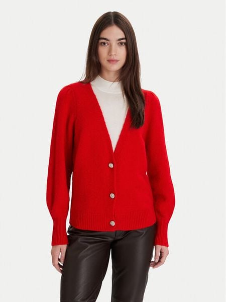 Morgan Kardigan 252-MGOJI Czerwony Regular Fit. Czerwone swetry Morgan, s, bez wzorów, z syntetyku, bez ramiączek. Za 359.99 zł.