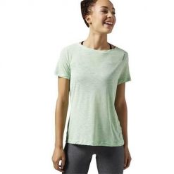 Koszulka sportowa damska Reebok Wor Light Slub Tee. Zielone t-shirty sportowe Reebok, bez wzorów, bez ramiączek. Za 139.00 zł.