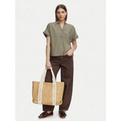 Torebka U.S. Polo Assn. Brązowe shopper bag U.S. Polo Assn., bez wzorów, bez dodatków. Za 124.99 zł.