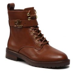 Botki LAUREN RALPH LAUREN. Brązowe botki Lauren Ralph Lauren, bez wzorów, bez obcasa, na płaskiej podeszwie, bez zapięcia. Za 599.99 zł.