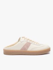 Kremowe sneakersy bez pięty. Brązowe czółenka Ryłko, bez wzorów, ze skóry, klasyczne, bez obcasa, na obcasie, bez zapięcia. Za 399.99 zł.