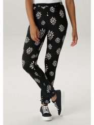 Aniston Spodnie w kolorze czarno-białym rozmiar: 42. Czarne spodnie materiałowe Aniston, bez wzorów, z materiału, z podwyższonym stanem. Za 69.58 zł.