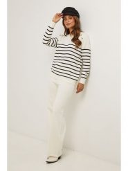 Soft Cashmere Sweter w kolorze kremowo-czarnym rozmiar: 36/38. Brązowe swetry Soft Cashmere, bez wzorów, klasyczne, bez ramiączek. Za 173.99 zł.