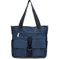 Shopper bag granatowy Beltimore A4 J31. Niebieskie shopper bag bez wzorów, bez dodatków. Za 142.99 zł.