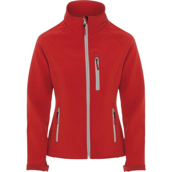 Kurtka Damska Antartida Soft Shell. Czerwone kurtki ROLY, s, bez wzorów, sportowe, bez kaptura. Za 129.99 zł.